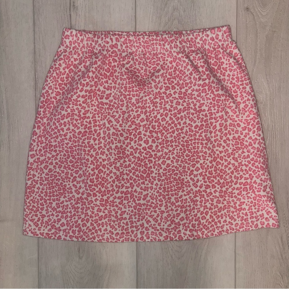 Brandy Melville Pink Leopard Phoebe Mini Skirt